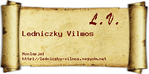 Ledniczky Vilmos névjegykártya