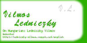 vilmos ledniczky business card